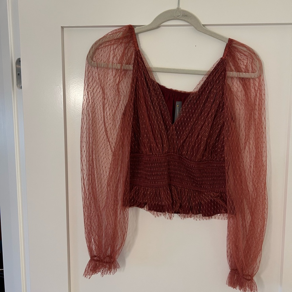 Anthropologie Mesh Detail Blouse